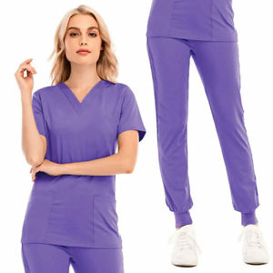 Conjuntos de uniformes de enfermería para mujer de verano de calidad superior, uniformes de hospital OEM con logotipo personalizado, uniformes de enfermera transpirables antiarrugas - Product Image 1