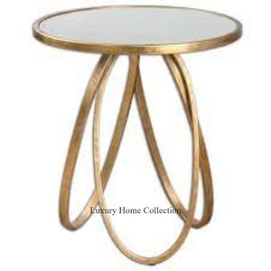 Decorative Modern Design Metal Side and Coffee <b>Table</b> Drinkable <b>Table</b> Gold Color With <b>Marble</b> Top Round Shape Latest Arrival - Product Image 1