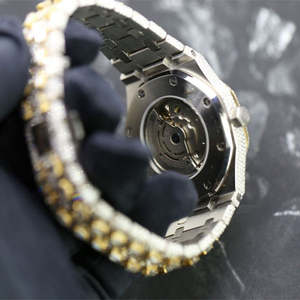 Personalizado VVS Baguette Moissanite Acero inoxidable Mecánico Automático Iced Out Diamond Reloj de pulsera Hip Hop Bling Hombres Moda - Product Image 3