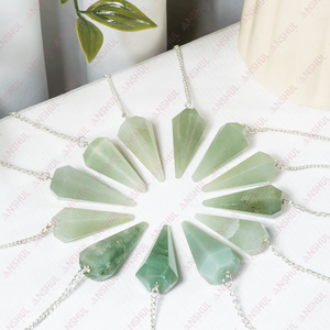Péndulos Facetados de Aventurina Verde de la Mejor Calidad y Color Atractivo, Tallados con Diseño Feng Shui - Product Image 3