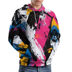 Sweats à capuche en sublimation 100% coton, à capuche, en tissu éponge, pour l'hiver, pull-over, écologique, respirant, séchage rapide, léger, avec poche, personnalisable - Product Image 1