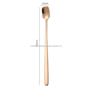 Cuillère à mélanger élégante à long manche en acier inoxydable multicolore - Product Image 2