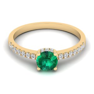 Bague REYES personnalisée en argent sterling 925 avec pierre précieuse émeraude ronde taille brillant de 0,66 carat, clarté VVS, moissanite, bijoux fins - Product Image 6