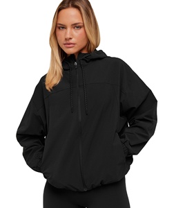 Veste de survêtement sans couture pour femme, coupe ajustée, extensible dans quatre directions, avec logo frontal, style Weekend Lifestyle - Product Image 1