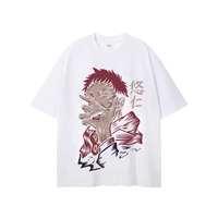 T-shirt tricoté OEM 2026 MICHI coupe classique, uni, vintage, délavé à l'acide, impression par décharge, motif graphique anime personnalisé, 100% coton, pour homme