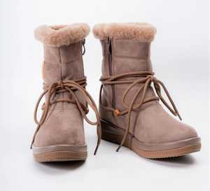 รองเท้าบูทขนสัตว์สำหรับผู้หญิง สวมใส่สบาย เหมาะสำหรับฤดูหนาว บุขนเทียม รองเท้าบูทข้อเท้าแบบสวม ใส่สบาย เหมาะสำหรับกิจกรรมกลางแจ้ง - Product Image 4