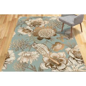 Alfombra con Diseño de Pájaro Dorado y Flores: Alfombra Decorativa Antideslizante, Alfombra Suave No Tejida - Product Image 2