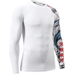 Martial Arts Wear Custom-Made MMA Rash Guard Shirt High Quality Men Bjj Fitness/<b>Grappling</b> Rash Guard - Product Image 3