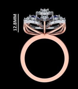 Anillo de Compromiso de Acero Inoxidable Chapado en Oro Rosa de 14K con Moissanita Creada en Laboratorio, Estilo Hip Hop, Bisel Personalizado, Joyería - Product Image 2