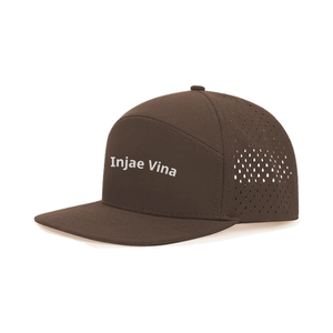 Sombrero de Golf perforado con corte láser de 6 paneles de poliéster 100% de alta calidad, logotipo impreso personalizado, gorra impermeable de ala plana para deportes al aire libre - Product Image 3