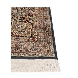 Gulmarg Large Hand Knotted <b>Silk</b> Rugs <b>Red</b> Orange Medallion Rectangle Puzzle Patterns for Home Pae-6386 for Living Room Hallway - Product Image 4