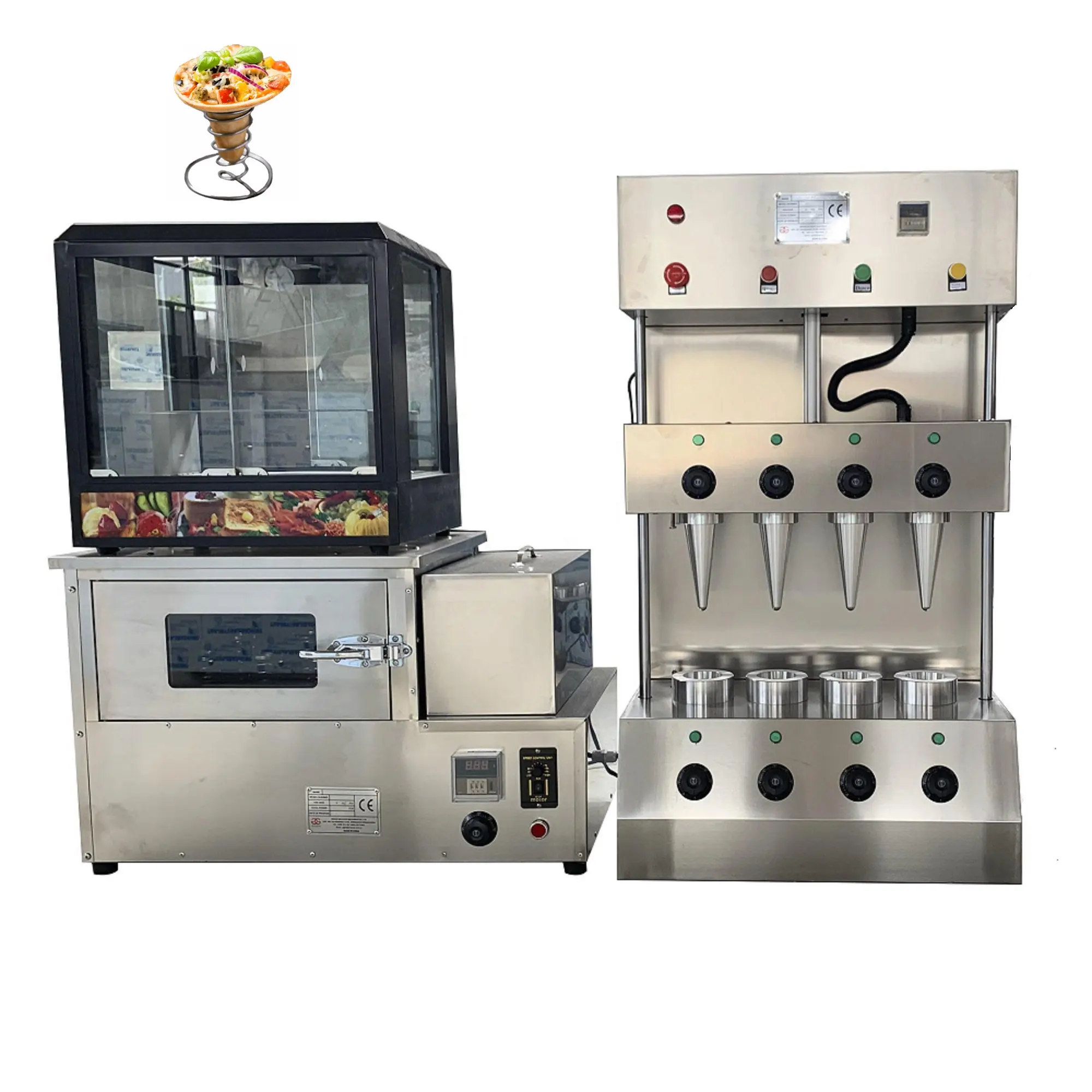 2022 Nieuwste Pizza Kegel Machine Set Mooie Smaak Pizza In Een Kegel Maken En Bakken Machine Voor Verkoop