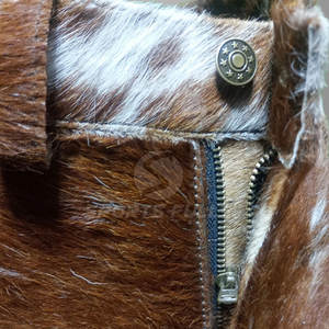 Moda Hair-on Hide Pants Mens Hecho a mano Exótico Look Premium Hecho a mano Hair-on Cowhide Pants - Product Image 6