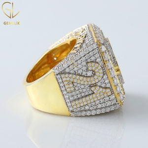 Calidad Premium Iced Out Pass Diamond Testing Real Natural Diamond Carta personalizada Anillo de hip hop para hombres con certificado - Product Image 3