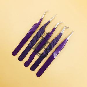 Pinzas para Extensión de Pestañas de Color Morado, Sostenibles, Curvas, Volumen Ruso, Personalizables, Pinzas para Pestañas de Visón - Product Image 4