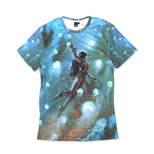 เสื้อยืดผู้ชายสั่งทำขายส่ง พิมพ์ลายทั่วตัว คอตั้ง กันยับ ระบายอากาศได้ดี พิมพ์ลายดิจิตอล ผ้าฝ้าย 100% - Product Image 5