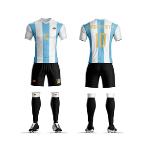 Made4Match-Conjunto de camiseta de fútbol de alta calidad para hombre, kit de equipo completo con nombre personalizado, uniforme de fútbol para la selección nacional de Argentina - Product Image 5