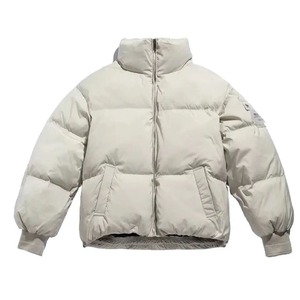 Vente en gros 2024 Veste à bulles de couleur unie pour hommes personnalisée hiver longue toile à capuche col montant décoration de poche chaude - Product Image 1