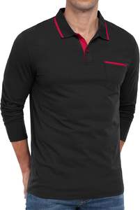 Cuello de golf de manga corta de algodón clásico para hombre para camiseta de polo Estampado informal con bolsillo Casual Clásico para camisas de hombre - Product Image 2