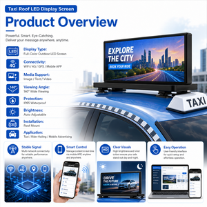 Pantalla LED de Alta Luminosidad de 5000nits para <span class=keywords><strong>Techo</strong></span> de Taxi, Pantalla LED de Doble Cara para <span class=keywords><strong>Techo</strong></span> de Automóvil, WiFi 4G GPS, Pantalla Móvil para Anuncios, IP65 Impermeable HD - Product Image 3