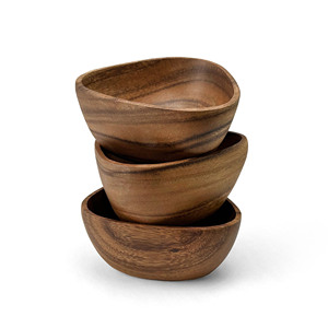 Nouveau design bol en bois sculpté à la main ensemble de vaisselle de cuisine bols de service de repas en bois du Vietnam - Product Image 5
