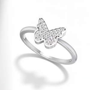 Luxury <b>Butterfly</b> Ring With Sparkling Accents For Women Suitable For Fashion Events Romantic Occasions And Daily Wear - Product Image 1