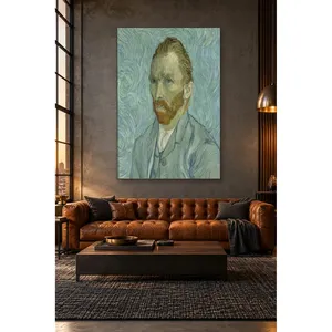 Impression sur toile Fida Van Gogh Autoportrait avec tourbillons bleus - Product Image 3