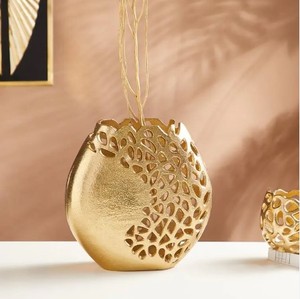 Elegante florero de Metal de estilo nórdico, mesa pequeña de vidrio y hierro, acento para comedor, hogar, regalos corporativos para bodas - Product Image 3