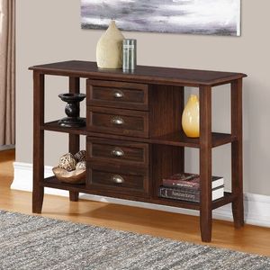 Mesa de consola de madera rústica clásica para casas de campo inspiradas en casas de campo y cabañas con decoración de estilo antiguo - Product Image 1