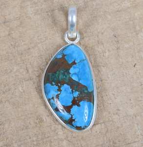 Turquoise Sterling Silver Pendant Necklace Handmade Gemstone Jewelry December Birthstone Elegant <b>Gift</b> For Women - Product Image 1