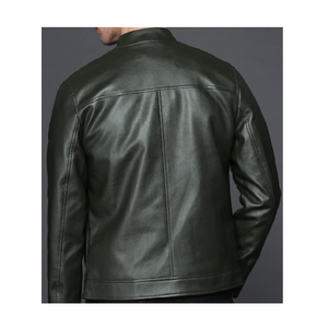 Nouvelle veste en cuir de couleur Olive pour homme, Logo personnalisé, élégante, fabriquée avec des matériaux de haute qualité, disponible à des prix raisonnables - Product Image 5