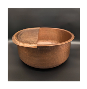 Cuenco redondo de cobre para pies con diseño de tapa Cuenco de cobre con uso en salón con el mejor producto - Product Image 1