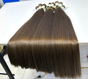 AZURA HAIR Virgin Hair Bulk Extensions Double Drawn Machine Double Weft Kinky Straight Weave <b>White</b> Style <b>Wrap</b> - Product Image 4