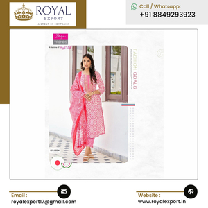 Ropa étnica india de calidad superior, hermoso diseñador de moda, ropa de boda y fiesta, elegante algodón estampado recto Kurti - Product Image 2