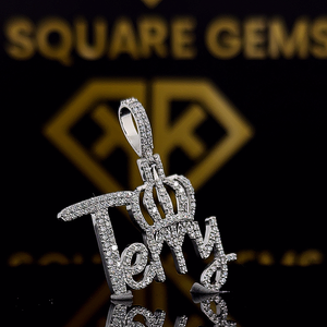 Pendentif personnalisé en argent sterling 925 avec moissanite VVS, style hip-hop, nom personnalisé, lettre personnalisée pour enfants - Product Image 4