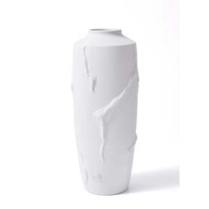 Licia Jarrón de cerámica blanca 13x13x37 cm Jarrón de porcelana - Product Image 1