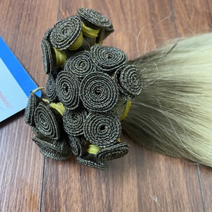 Extensiones de cabello de trama atada a mano de nuevo diseño, cabello sin retorno, suave y fina cutícula ligera, trama de cabello Genius intacta, trama atada a mano - Product Image 3