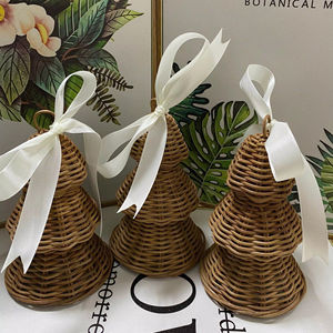 Unique Handmade Rattan Bells - Rustic & Natural <b>Christmas</b> Decor Sustainable Holiday Ornaments Rattan <b>Christmas</b> Ormenants - Product Image 1