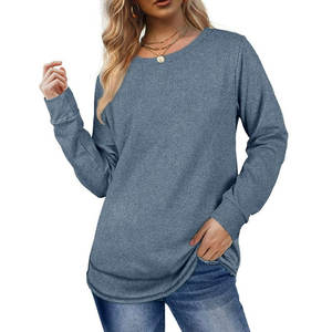 Sudaderas de gran tamaño de alta calidad para mujer, Sudadera con capucha de cuello redondo con estampado de logotipo personalizado, forro de bordado de invierno transpirable para - Product Image 2