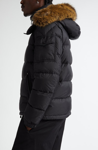 Nueva llegada diseño elegante logotipo personalizado Natural negro Whistler Fur Puffer chaqueta de los hombres cálido grueso al aire libre chaqueta de invierno Puffer - Product Image 5