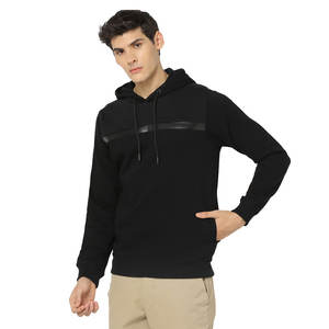 Pull à capuche en polaire personnalisable de haute qualité pour hommes hiver motif solide manches longues Logo brodé - Product Image 4