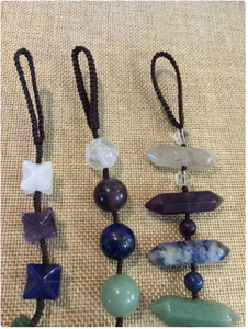 Support mural, suspendu au motif de pierres précieuses pour la guérison, 7 chakra, perles rondes en cristal - Product Image 3