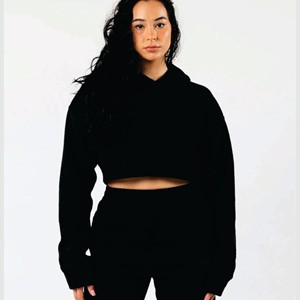 Conjunto Deportivo de 2 Piezas para Mujer, Top Corto con Cordón y Manga Larga, Sudadera con Capucha y Pantalones Deportivos de Cintura Alta - Product Image 2