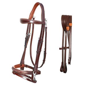 Best Western Bride équestre en cuir anglais Bridle Flash Noseband Design tendance du fabricant professionnel Cheval respirant - Product Image 2