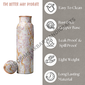 Wholesale Premium <b>750ml</b> Metal Copper Drinkware Durable Lightweight Stylish Direct Drinking <b>Water</b> <b>Bottle</b> Eco-Friendly Lid - Product Image 2