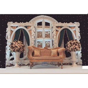 Splendide configuration de scène de mariage américain dernier cadre en fibre pour la scène de réception panneaux blancs tendances pour les exportations de salle de mariage DST - Product Image 1