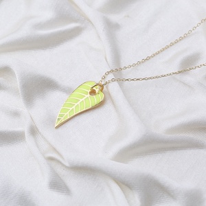Unique <b>Leaf</b> Design Neon Enamel <b>Necklace</b> Turkish Handmade Handcrafted Wholesale 925 Sterling <b>Silver</b> Jewelry - Product Image 2