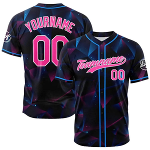 Maillot de baseball personnalisé à col en V pour hommes et femmes, séchage rapide, style hip-hop, 100 % polyester, avec nom et numéro d'équipe - Product Image 3
