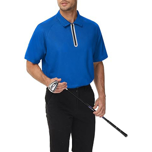 Polo de sport à manches courtes en coton léger pour homme, absorbant l'humidité, respirant, brodé, à motif solide - Product Image 5