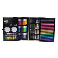 Ensemble de dessin en boîte en aluminium pour enfants, 145 pièces, fournitures d'art et de papeterie, crayons de couleur, aquarelles, stylos, vente en gros